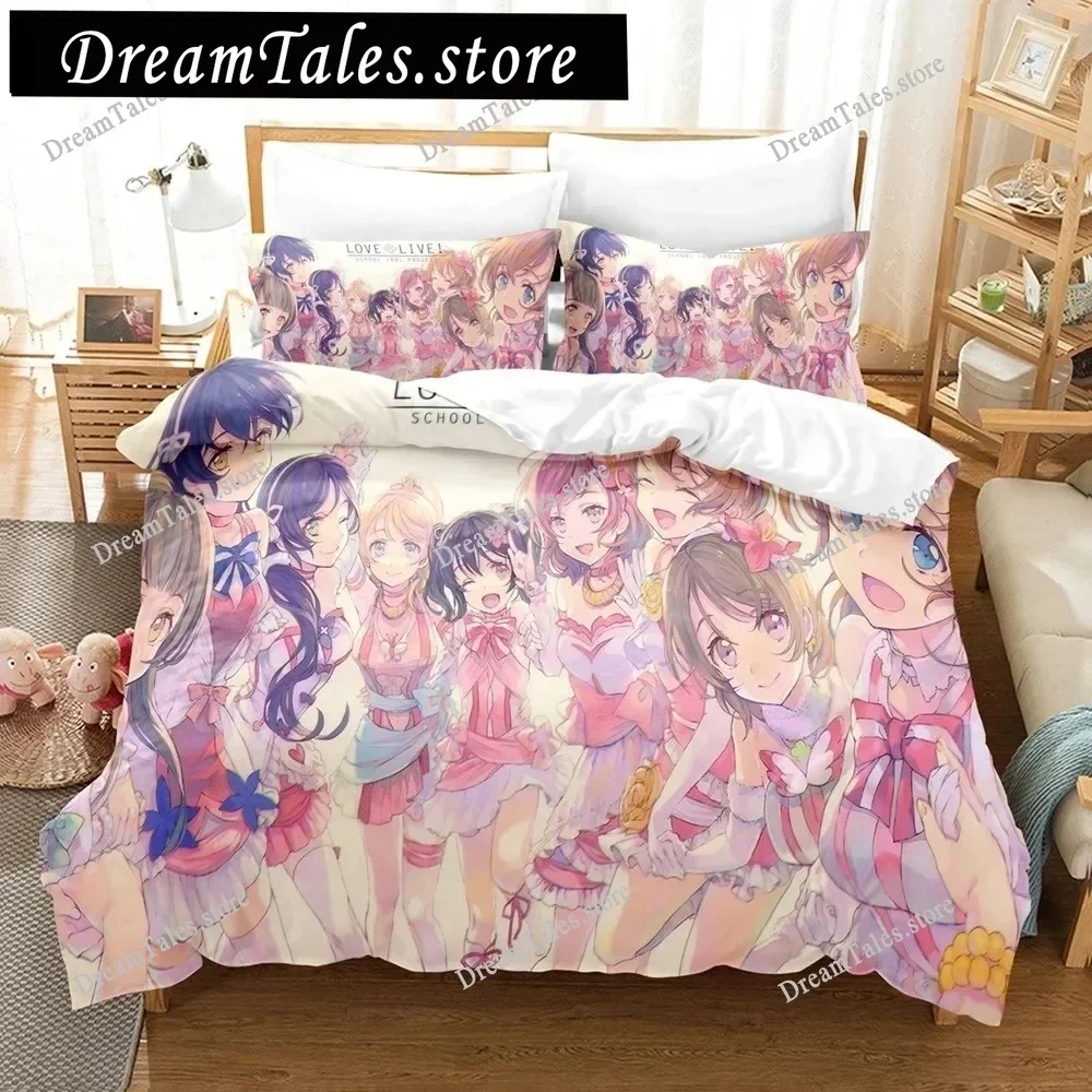 3D Print Love Live College Idol Festival Bedding Set Duvet Cover Bed Set Quilt Cover Pillowcase Comforter King Queen Size Adult7