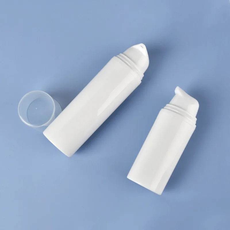 Wholesale 15ml 30ml 50ml Plastic Travel Bottles Cream Refillable Bottle White Airless Pump Emulsion Vacuum Lotion Bottle