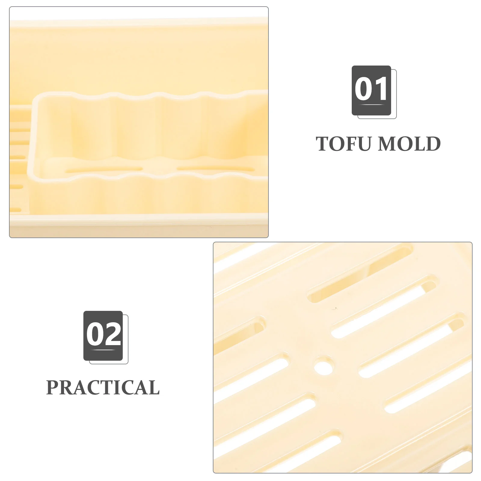 3 Sets Homemade Cheese Pressing Plate Tofu Film Household Mold Butter Wood Making Tool Plastic Mould