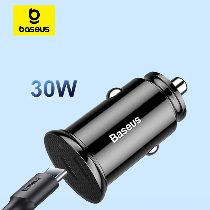 Baseus 30W Dual USB C Car Charger Type C FCP SCP USB PD 3.0 For iPhone 13 14 15 Sumsung Xiaomi Fast Charging Car Phone Charger