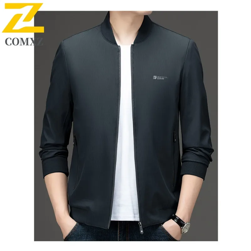 

Spring Autumn Men's Stand Collar Jacket Windproof Wrinkle-Resistant Casual Coat Business Fashion Versatile Windbreaker New 2025