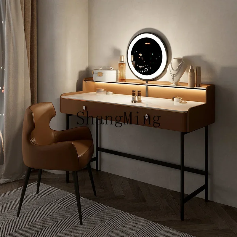 SM minimalist dresser computer desk integrated bedroom modern minimalist high-end atmosphere solid wood cosmetic cabinet