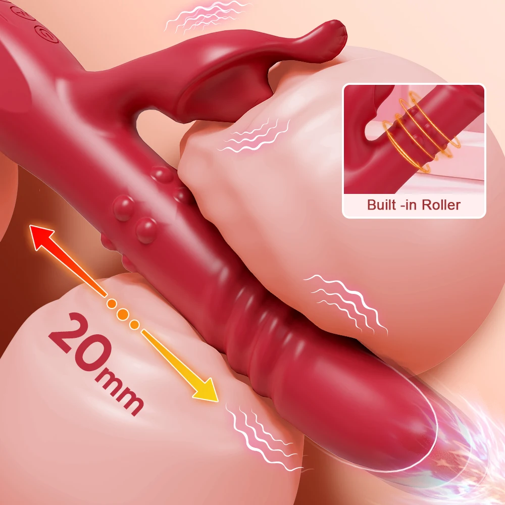 3 in 1 Thrusting Rotating Vibrator Clitoris Massager Telescopic G Spot Stimulator Women Dildo Adult Sex Toys Female Masturbator - view 3