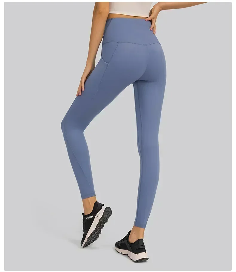 Lemon celana legging wanita, celana legging mulus Cepat Kering bernapas olahraga Fitness Gym, celana ketat olahraga Yoga lembut