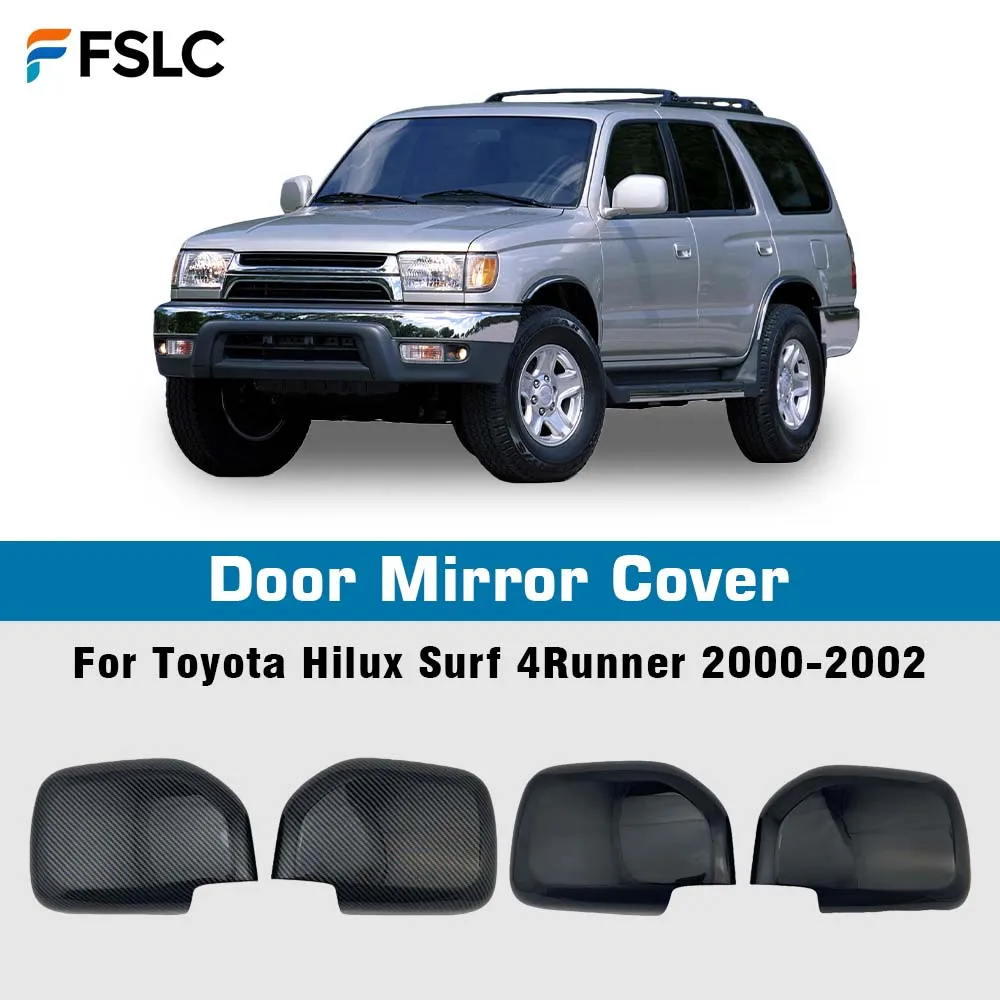 

Carbon Fiber Glossy Black Car Decoration Door Mirror Cover Trim For Toyota Hilux Surf 4Runner 2000-2002 Car Rearview Accessories