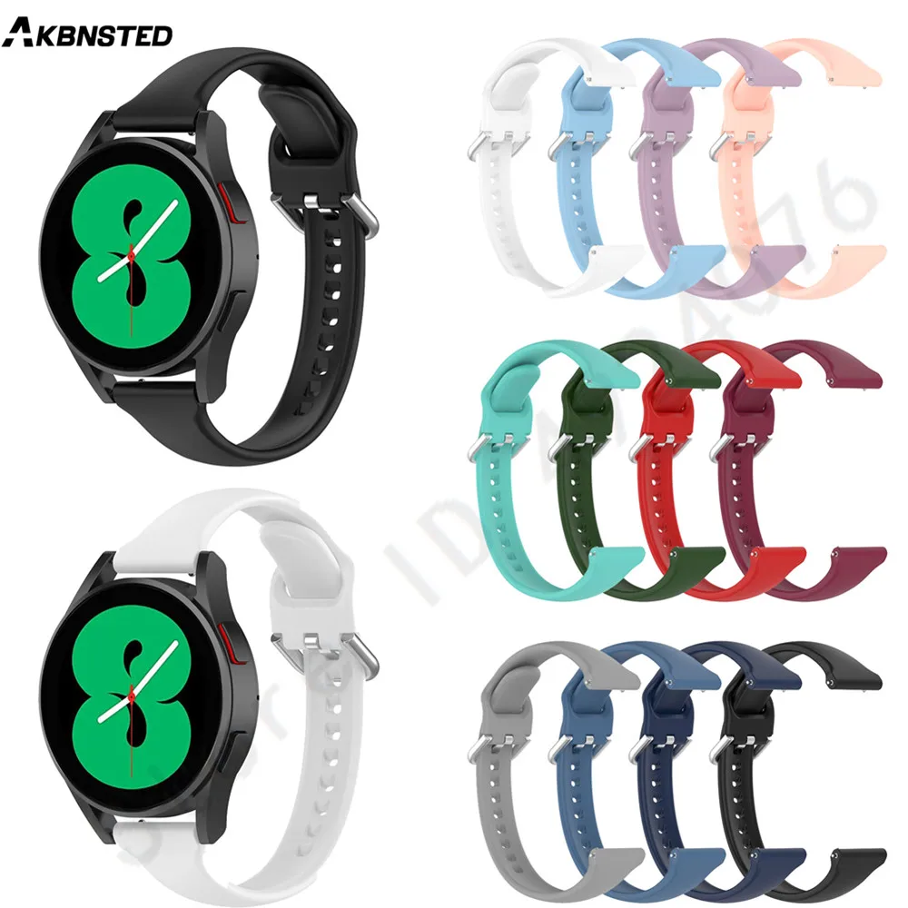 20mm Kleine Taille Silikon Strap Für Samsung Galaxy uhr 4/uhr 4 klassische/uhr 3 41mm/uhr Aktive 2 Armband Armband correa