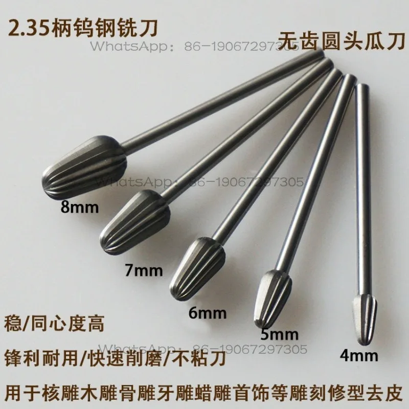 2.35 Handle White Steel Milled Gold Silver Wax Wood Olive Core Subtle Bone Tooth Carving Car Needle Peeling Repair Melon