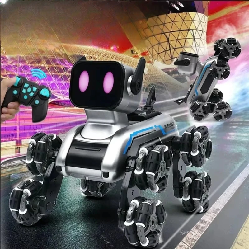 

New Children's Intelligent Kid Remote Control Machine Robot Dog Toy Car Gift Eight Wheel Drive Stunt Mechanical Climbing Car