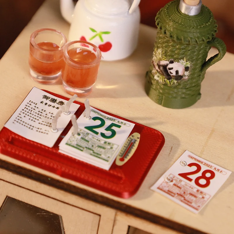 Dollhouse Calendar Scene Model Doll House Furniture Mini Calendar Accessories Miniature Desk Calendar Toy