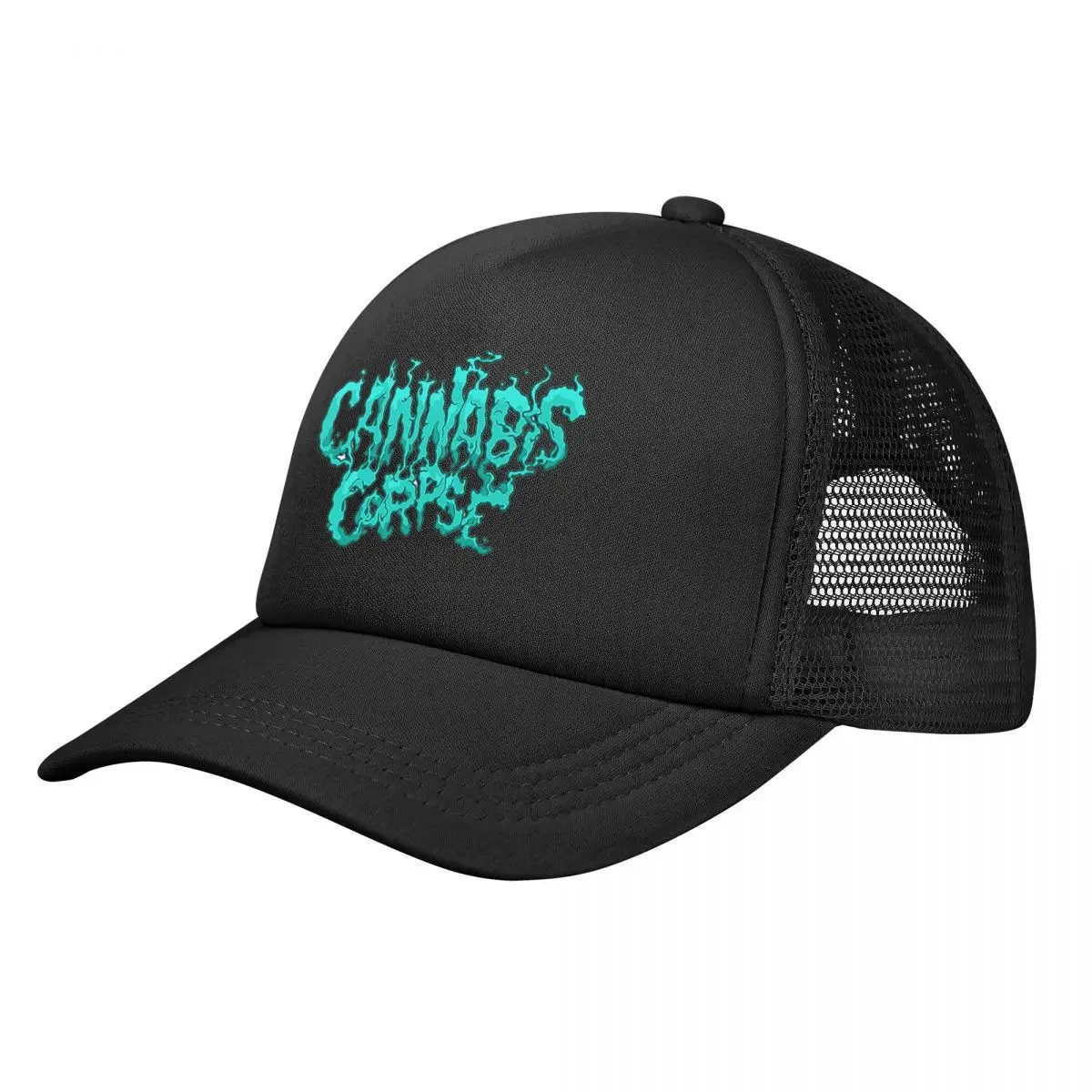 Blue Neon Cannibal Corpse Mesh Baseball Cap Unisex Fashion Trucker Cap Death Metal Band Dad Hat Adjustable Snapback Cap Washable