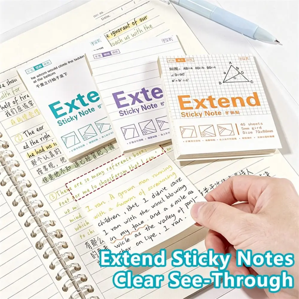 Picture 6: Lined/Blank/Grid Sticky Notes Clear See-Through No Blocking Text Self-Stick Notes Self-Adhesive Memo Pads Students