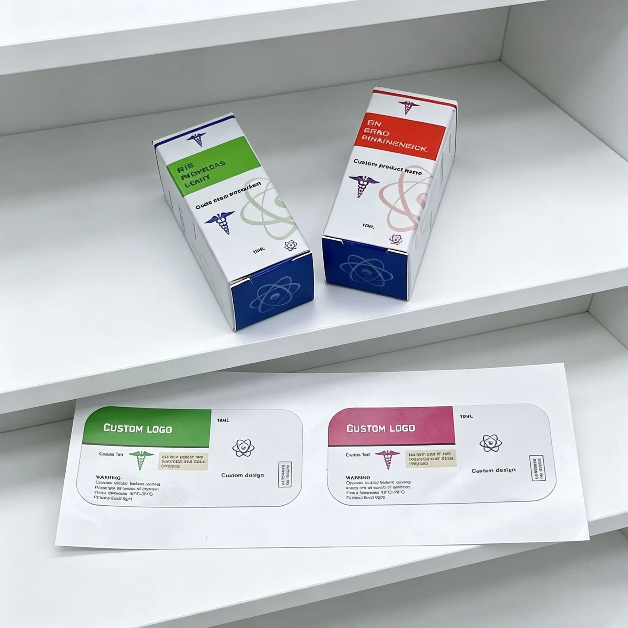 Strong Adhesion Vinyl Peptide Stickers for 3ml-15ml Vials,Custom Waterproof Labels for Peptide Powder