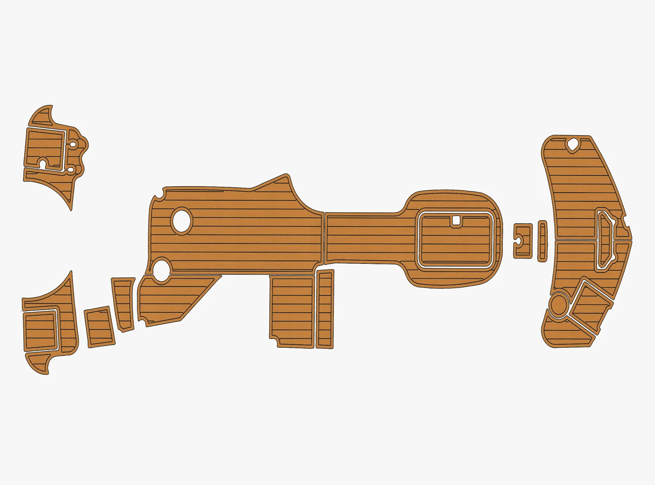 

Self-Adhesive faux Teak EVA Marine Mat 1999-2004 Hurricane 237 FunDeck 6mm (1/4") Non-Slip Boat Decking for Cockpit