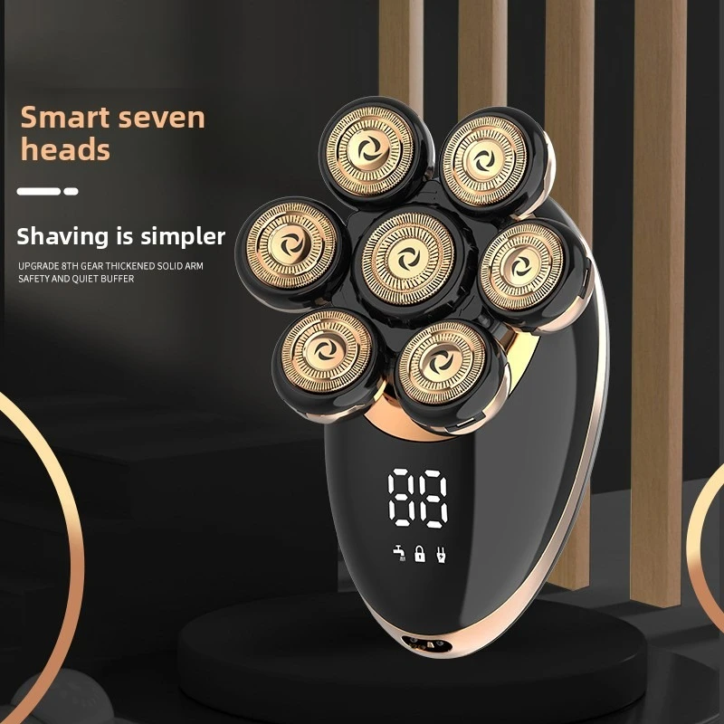 국경 간 특별 5-in-1 새로운 7헤드 전기 면도기, 다기능 면도, 코털 정리, 대머리 면도