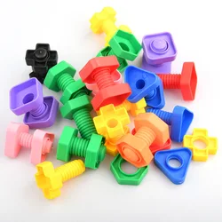 Blocos De Construção De Parafuso Para Crianças, Puzzle Brinquedos Para Crianças, Forma Montessori, Reconhecimento De Cores, Brinquedo Educativo, Nut Shape Match, 10 PCs/Set