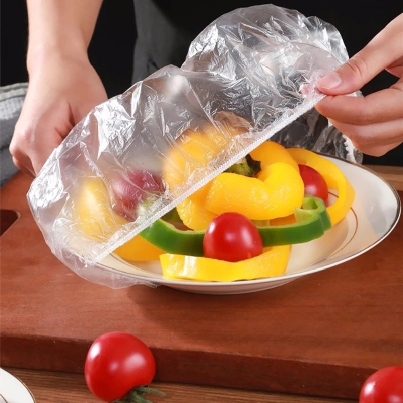 Disposable Food Storage Cover Reusable Elastic Fresh Food Covers Stretch Wrap Bowl Dish Food Cover Fresh Keeping Bags Shower Cap