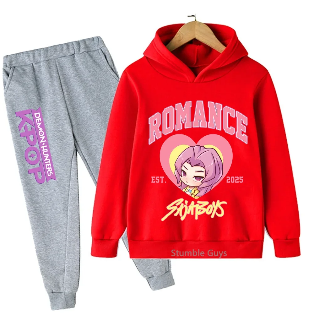 

Kpop Demon Hunters Hoodie Set Autumn Boys Girls Kids Cartoon Anime Sweatshirts Trucksuit Casual Wear​