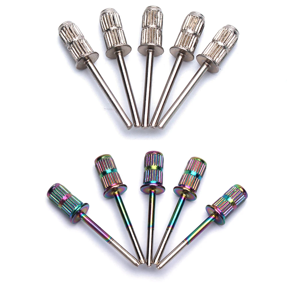 10 個レインボーマニキュア電気ネイルドリルアクセサリーマンドレルビットネイルサンディングドラムサンディングバンドペディキュア用