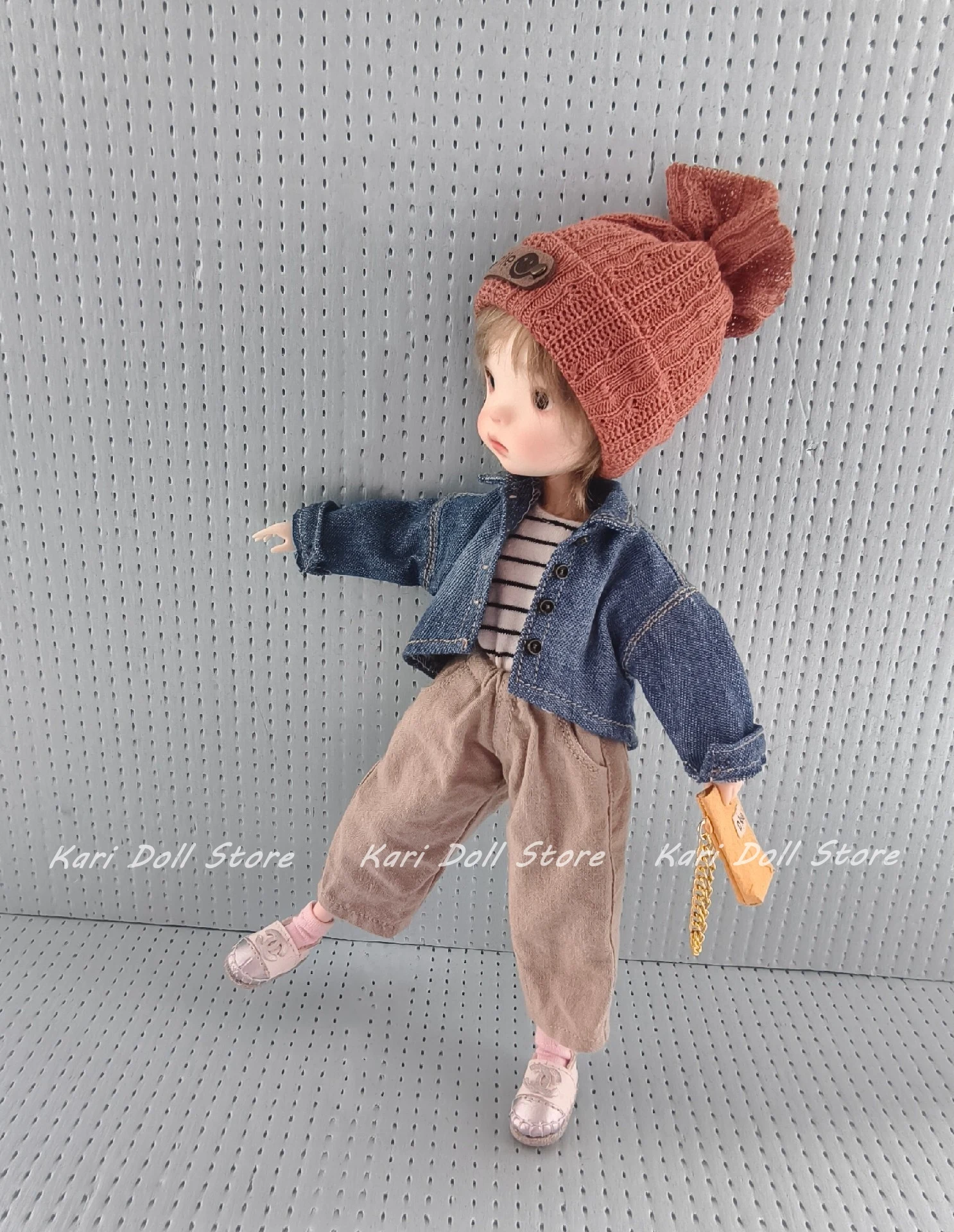 Kari Doll Clothes and skirts 2025 Irregular hem denim pants casual doll suit for Landazz Landoudou Doll