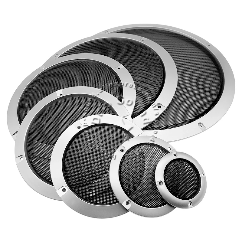 ل 2 "/3"/4 "/5"/6.5 "/8"/10 "بوصة المتكلم تحويل صافي غطاء سيارة الصوت الزخرفية دائرة شبكة معدنية مصبغة 6C