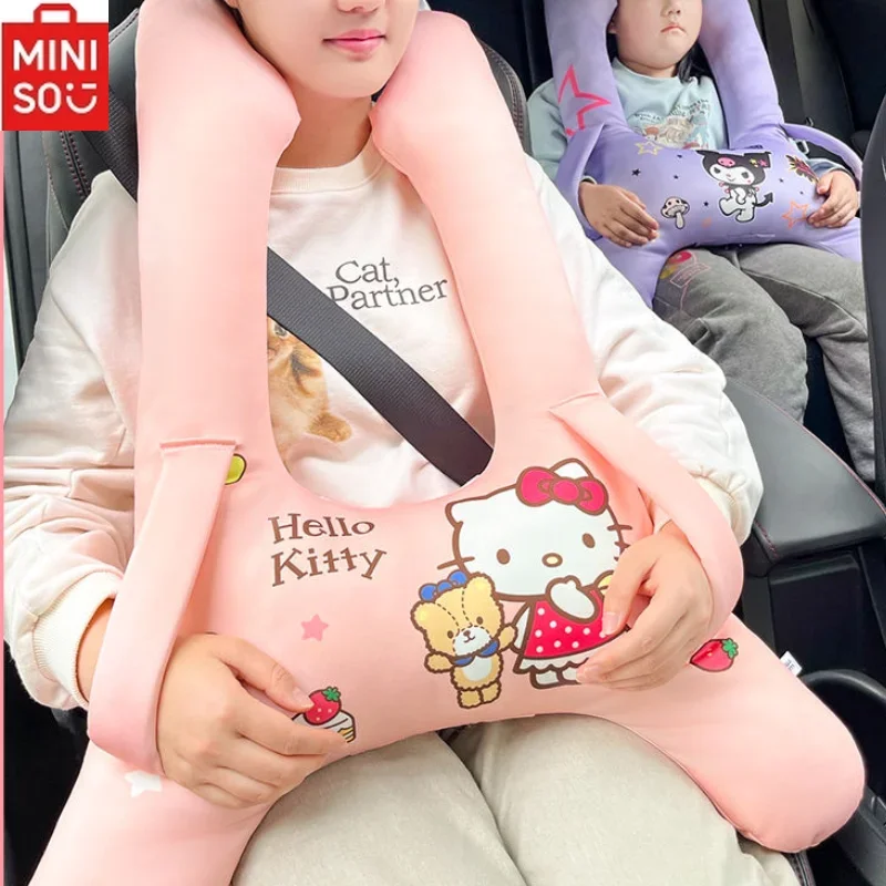 Sanrio HelloKitty Car Children's Sleeping Pillow Cute Melody Kuromi Car Back Seat Sleep Anti-strangulation Neck Pillow Universal