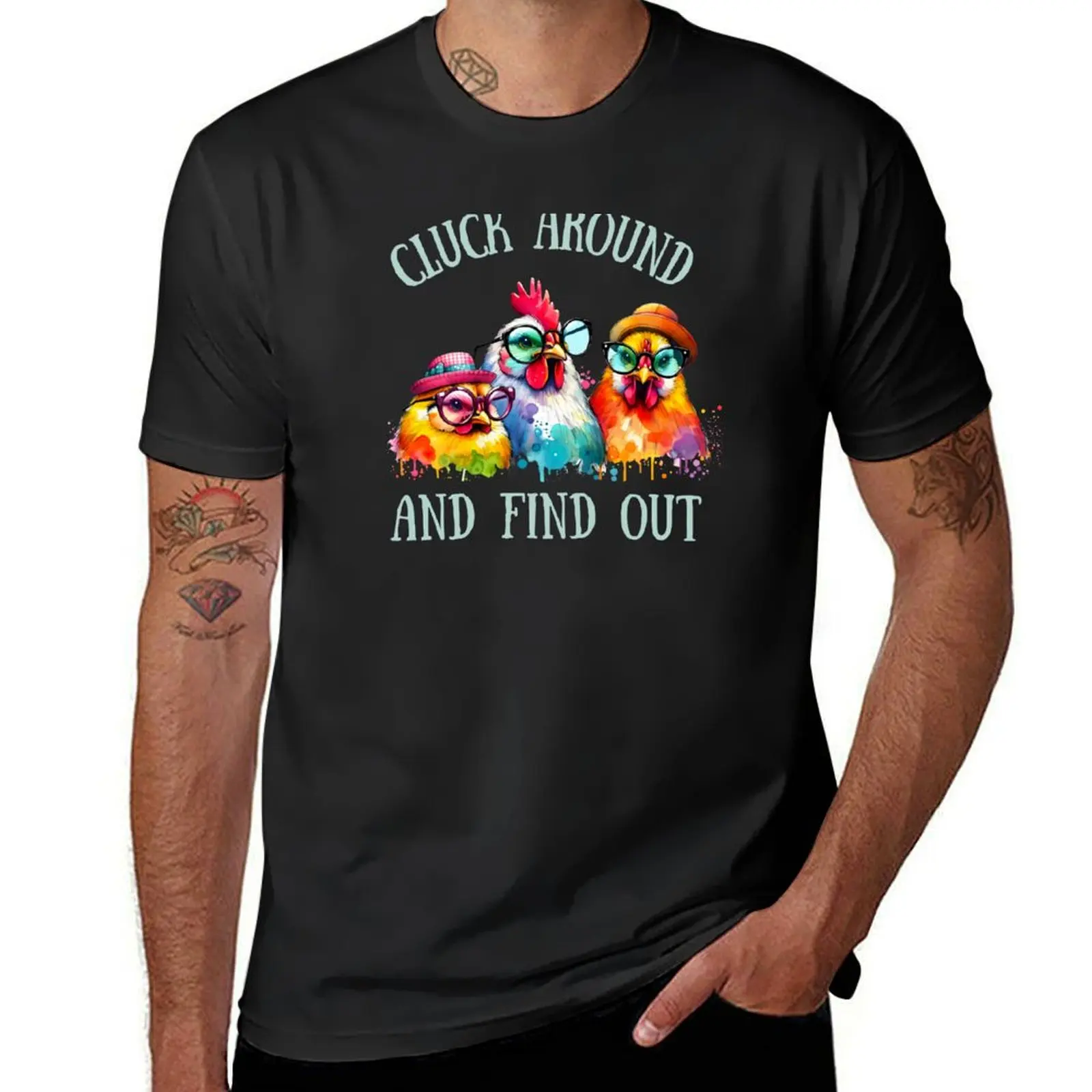 Watercolor Chickens Cluck Around And Find Out T-Shirt anime clothes Blouse hippie clothes clothes for men