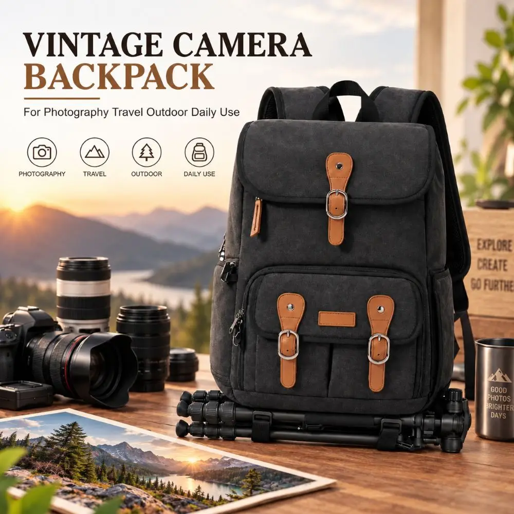 Water Resistant Camera Backpack Wear Resistant Custom Dividers Photography Pack Shockproof Padding Breathable Straps
