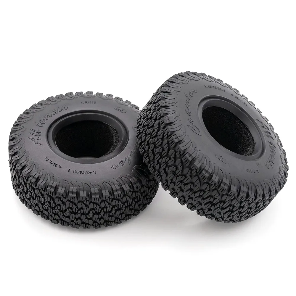 4 stücke 1,9 Zoll Gummi Reifen 110*45mm Für 1/10 Rc Crawler Auto Trax Trx4 Axial Scx10 Wraith Rc4wd Yikong Rgt Wrangler 1,9 Rad – Detail 2