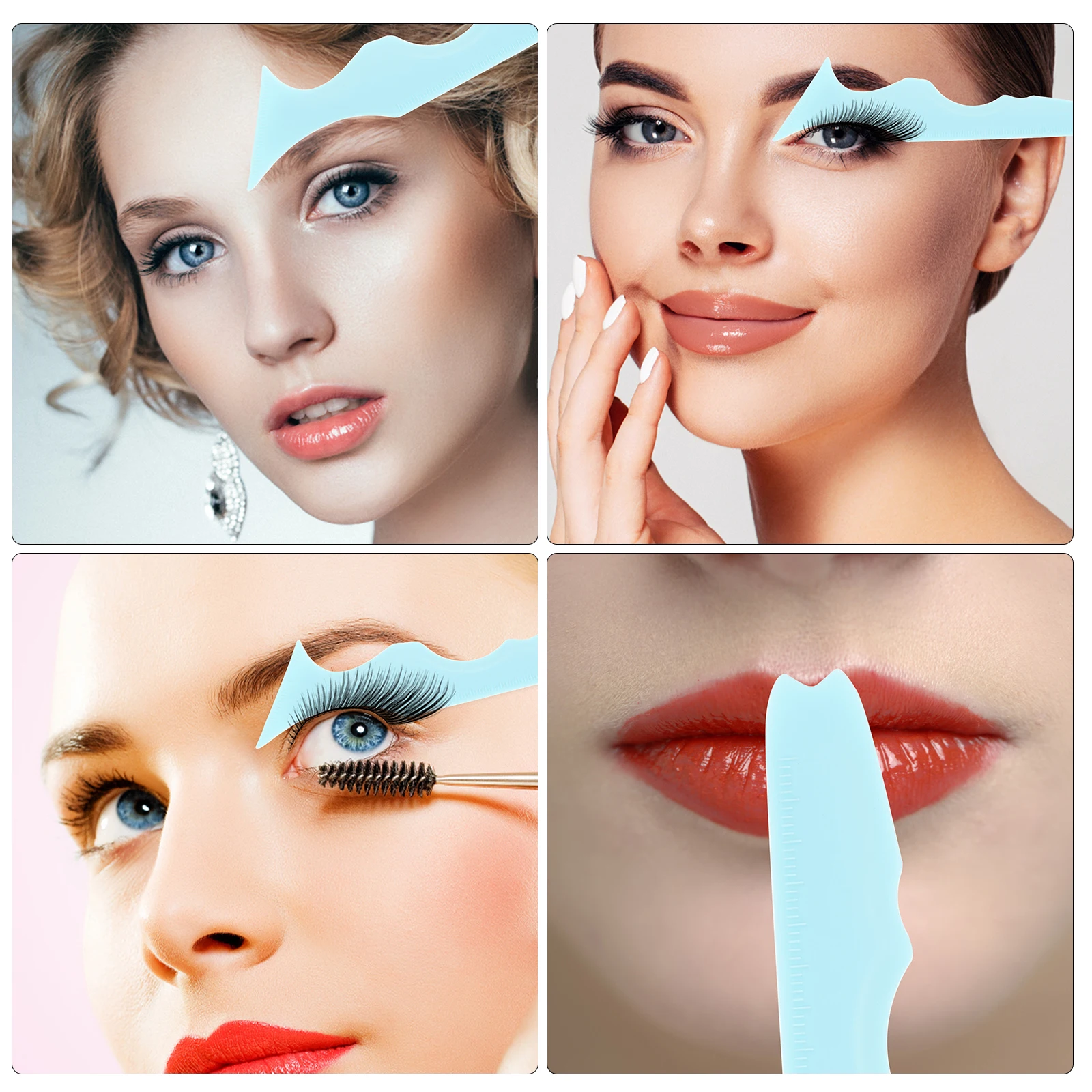 

Silicone Eyeliner Aid Beauty Tool Eyebrow Stencil Mascara Drawing Aids Lipstick Wearing Tool Multi Function Makeup Supplies