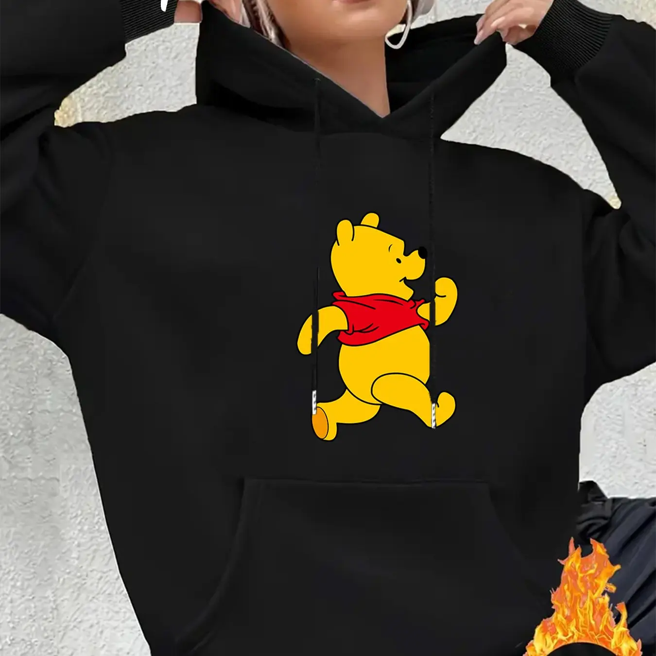 Disney Winnie The Pooh Women Hoodie Autumn Winter Fleece Casual Unisex Pullover Sweatshirt Clothing Hoody Oversized Streetwear