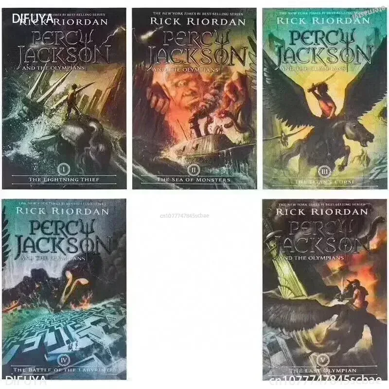 

5 книг/набор Перси Джексон и олимпийские английские оригинальные книги с романами, детские наборы книг с картинками на английском языке DIFUYABOOKS