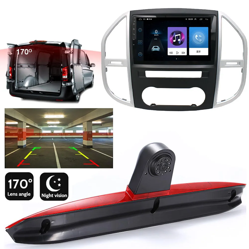 

Android car radio wireless Bluetooth Carpaly GPS Navigation+ brake light camera for Mercedes Benz Vito W447 2014-2022