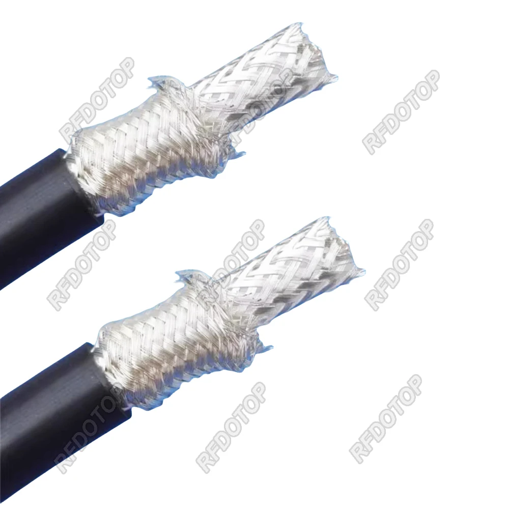 RFDOTOP RG214/U Coaxial Cable 50 Ohm 50-7 RF Coaxial Pigtail Cable Double Shielded Silver Plated Copper High-power Low Loss