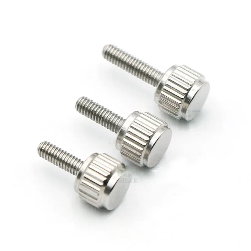 5-100Pcs Straight Grain Knurled Thumb Screws M2 M2.5 Stainless Steel Hand Grip Knob Bolts For Vernier Calipers Length 4-12mm