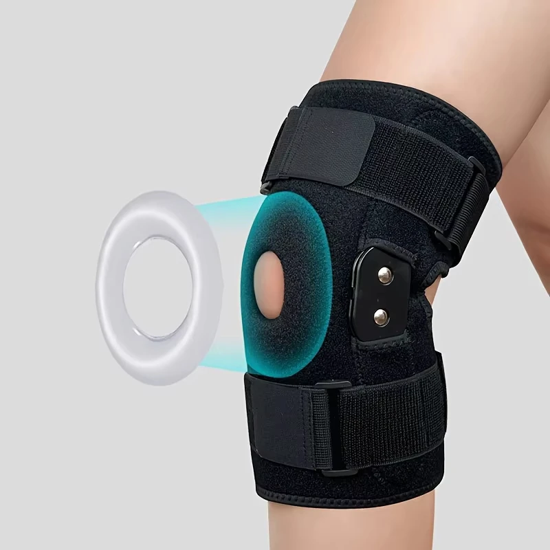 

Tuhopeta 1Pc Aluminum Alloy Knitted Strap Knee Pad Two-Way Pressurized Adjustment Knee Support Brace for Running And Walking