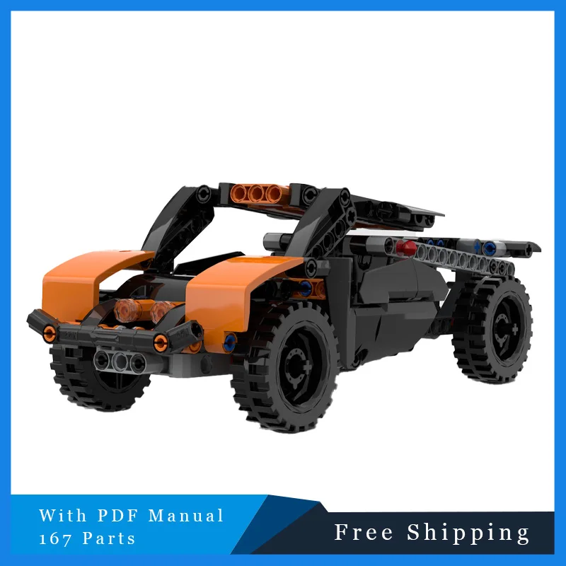 167 قطعة الإبداعية البرتقال سرعة السيارة الخارقة وحدات MOC اللبنات نموذج الأطفال التعليم DIY بها بنفسك تجميع مجموعة ألعاب هدية الكريسماس #2