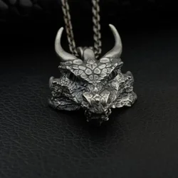 New Domineering Retro Niche Fashion Street Hip Hop Viking Dragon Pendant Necklace Men Party Creative Trend Pendant Accessories