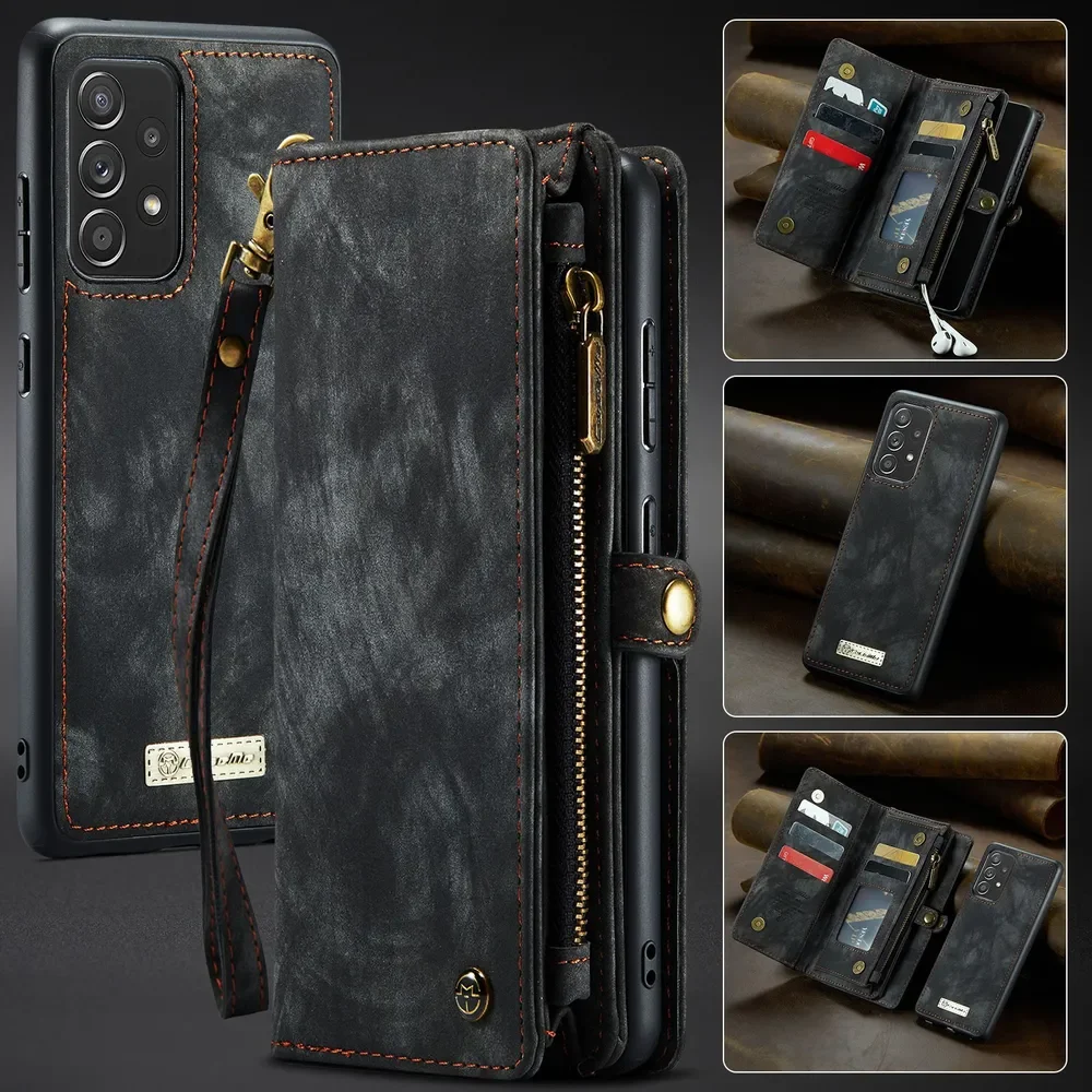 

Flip Leather Wallet Case For Samsung A72 Phone Stylish Appearance Magnetic Design 2-in-1