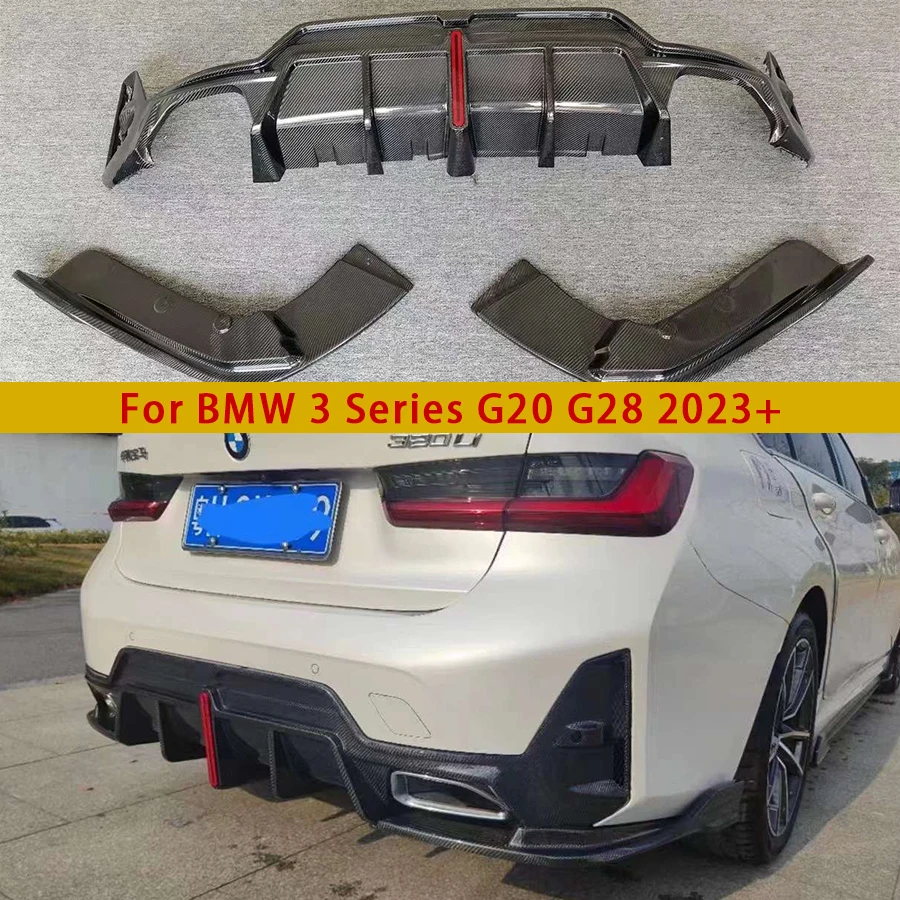 For BMW 3 Series G20 G28 2023+ Carbon fiber Diffuser rear bumper diffuser spoiler rear lip Shunt Car Accessories upgrade body ki