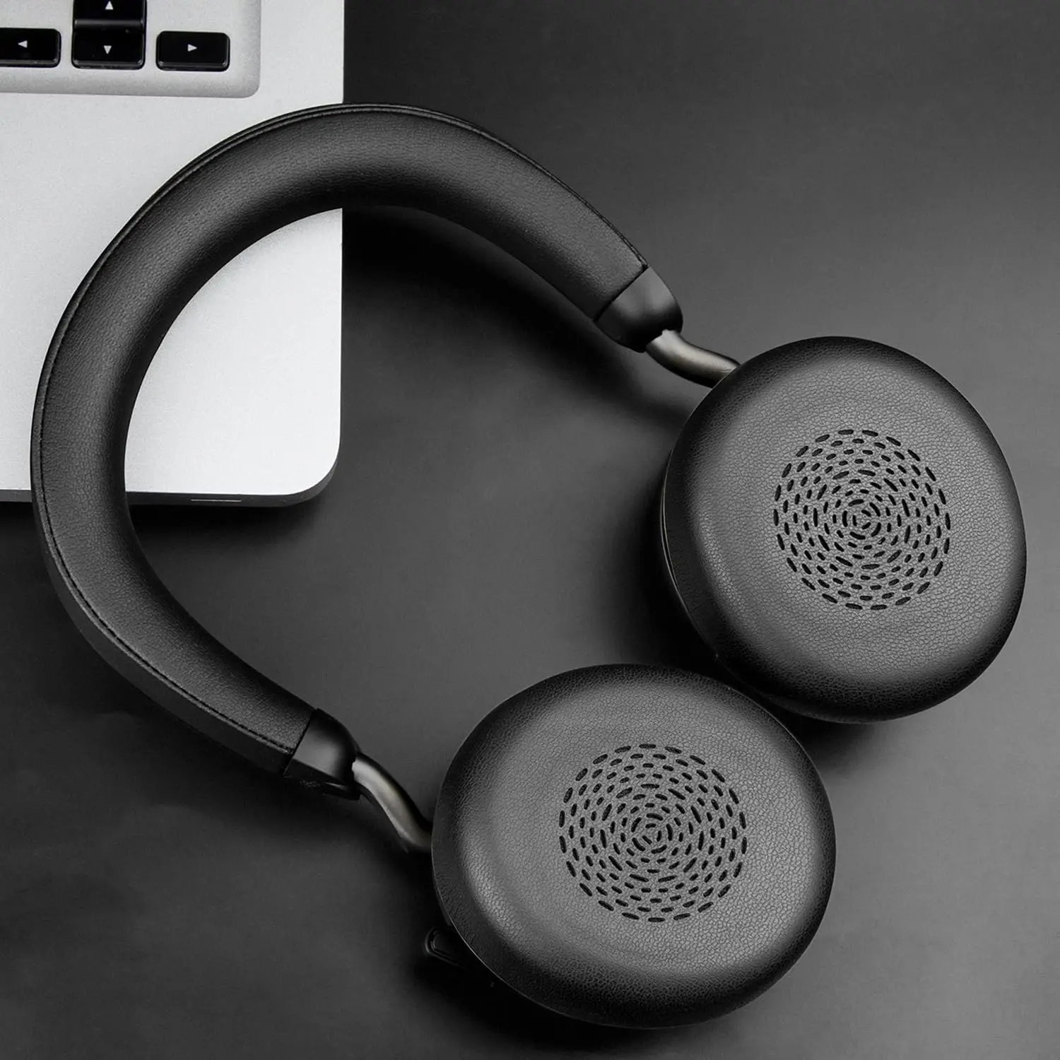 Coussinets de remplacement pour casque sans fil Jabra Evolve2 75 PC (ne convient pas au Evolve 75), coussinets d'oreille en cuir protéiné plus doux