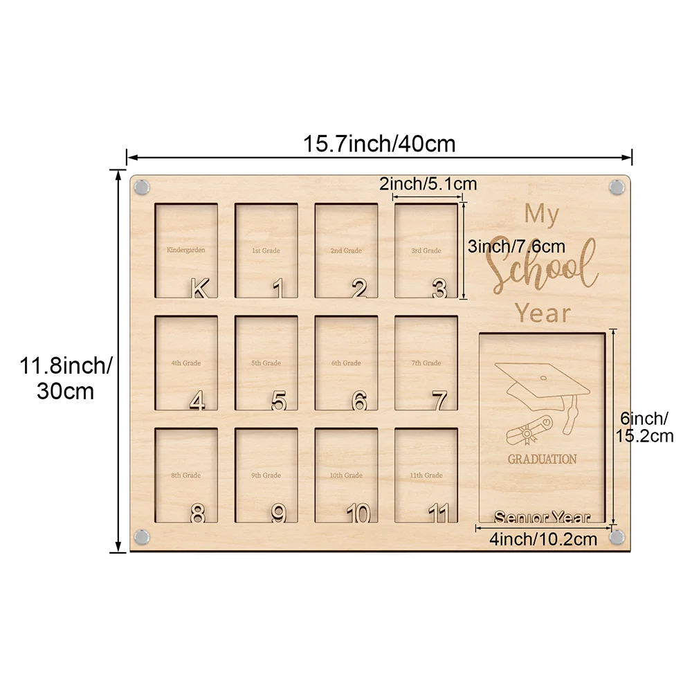 Szkolna ramka na zdjęcia Pre-K do 12, przed K do szkoły ukończenia szkoły Ramka na zdjęcia, drewniana ramka na zdjęcia z okazji ukończenia szkoły