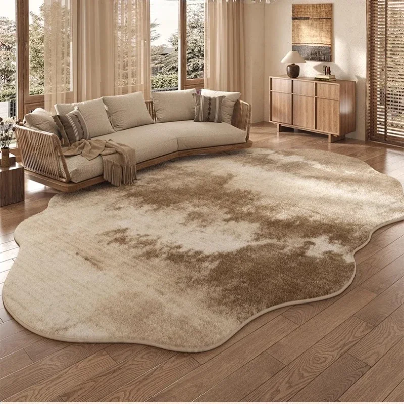 Light Luxury Rugs for Bedroom Irregular Shapes Living Room Decoration Washable Carpet Thick Plush Study Mat Home Fluffy Soft Rug