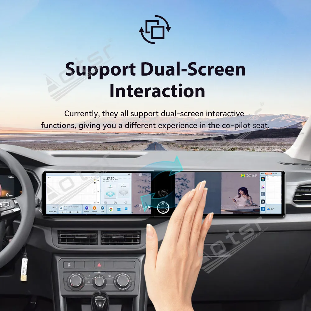 Dual 12.3‘’Android 13 Carplay For Volkswagen T-Cross 2019-2023 Navigation Car Radio HD Touch screen Stereo Auto Car Accessorie