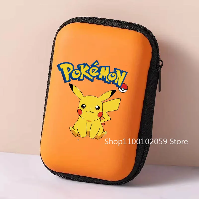 البوكيمون بيكاتشو سماعة صندوق تخزين تخزين سستة حقيبة الكرتون الشكل المحمولة صندوق حماية الموثق الاطفال الهدايا اللعب #2