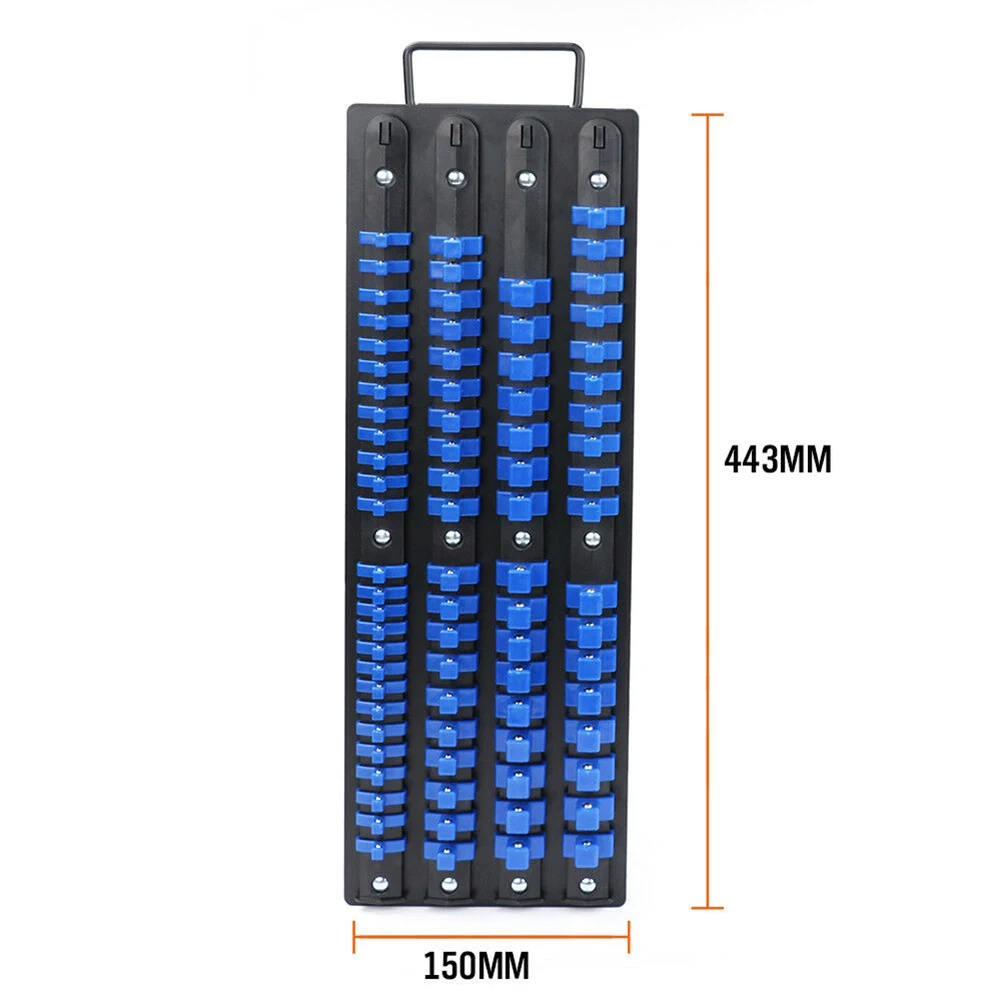 

Rack Storage Socket Wrench Holders 80 Sockets Iron With 3 Socket Rails 1/2 Inch Drive 1/4 Inch Drive Practical