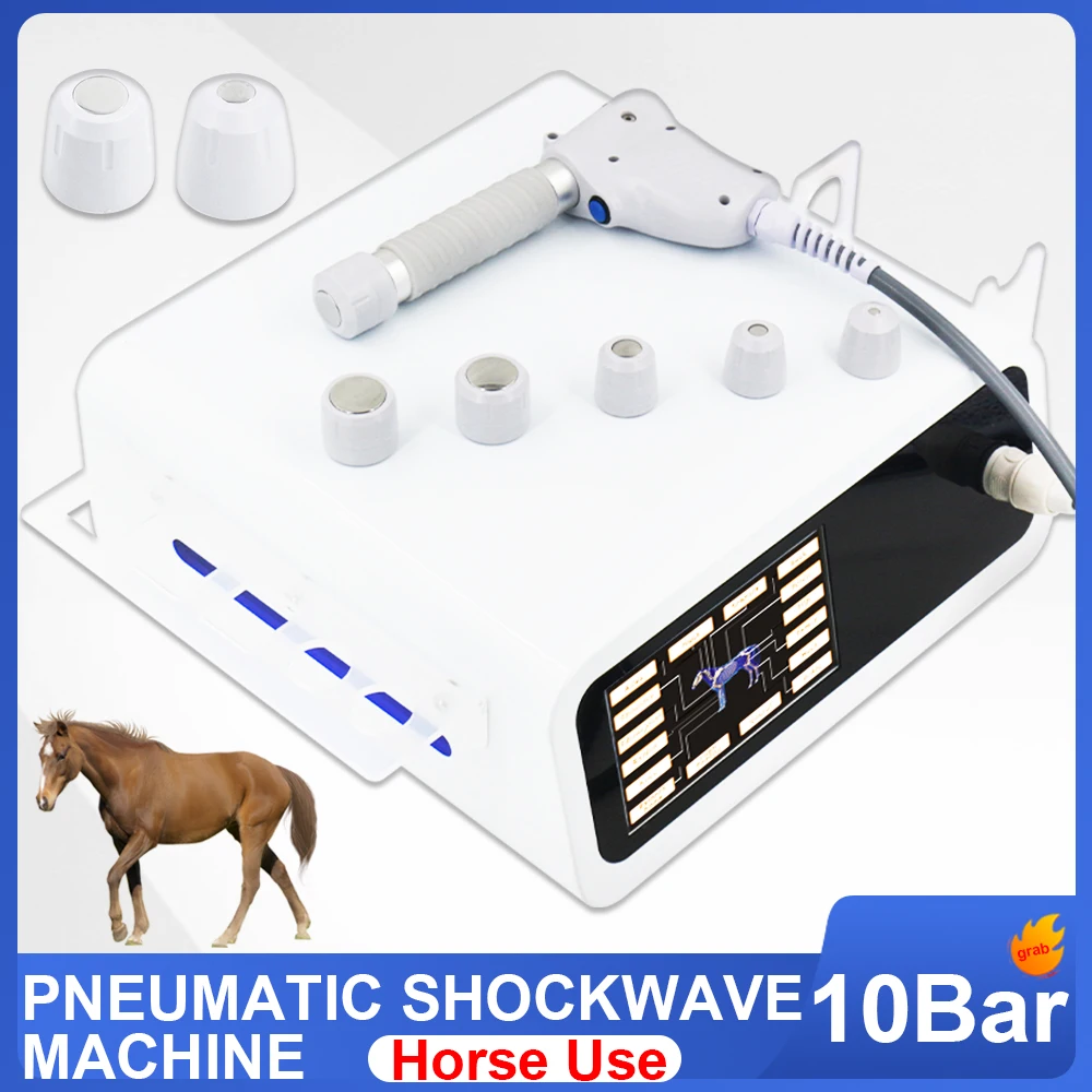 

Animals Pneumatic Shockwave Therapy Machine Pain Relief Muscle Relaxation Massage Newest 10Bar Professional Massager For Horse