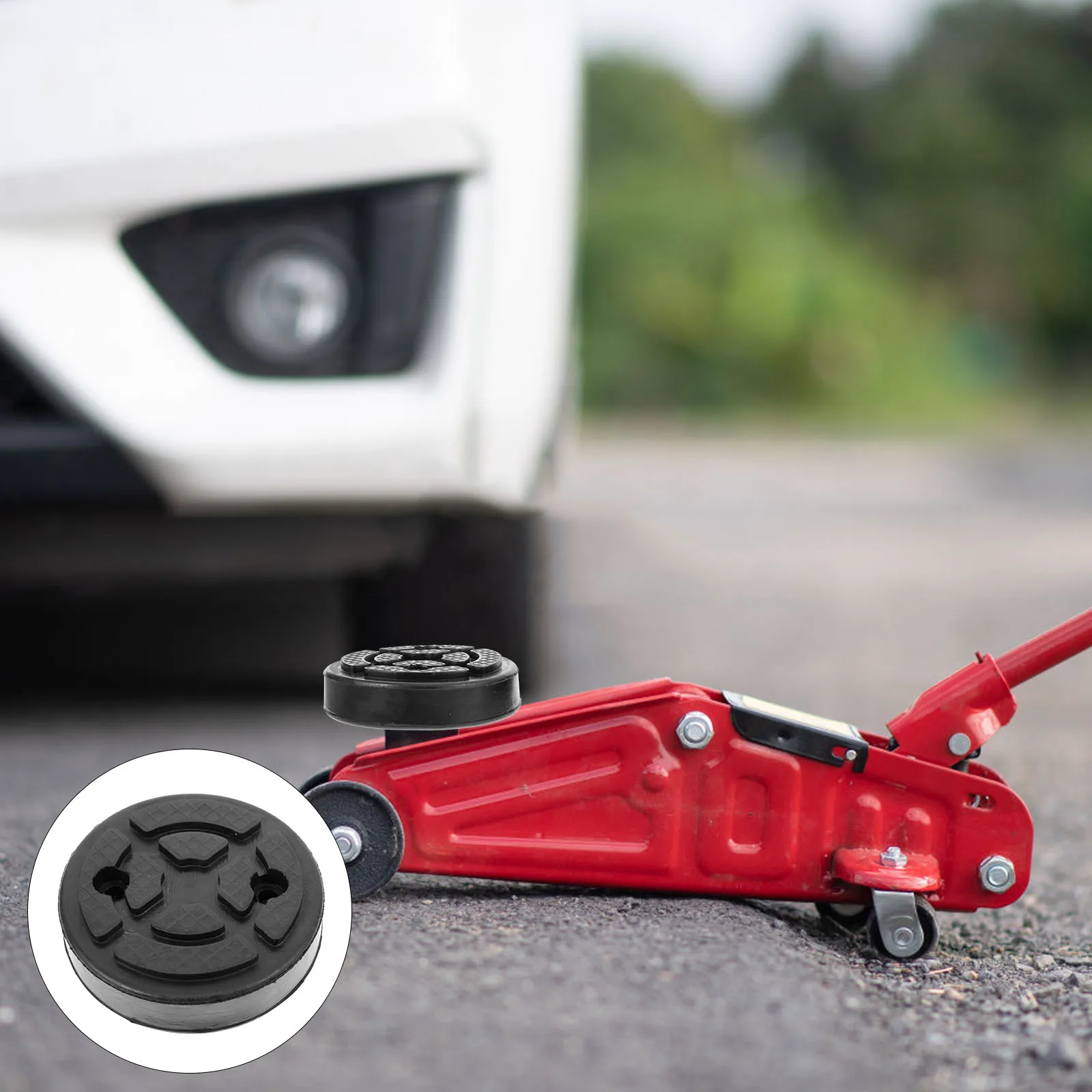 

4pcs Round Rubber Pad Floor Jack Adapter For Car Lift Jacking Puck Rv Trailer Pinch Weld Protection Durable Jack Stand Pads