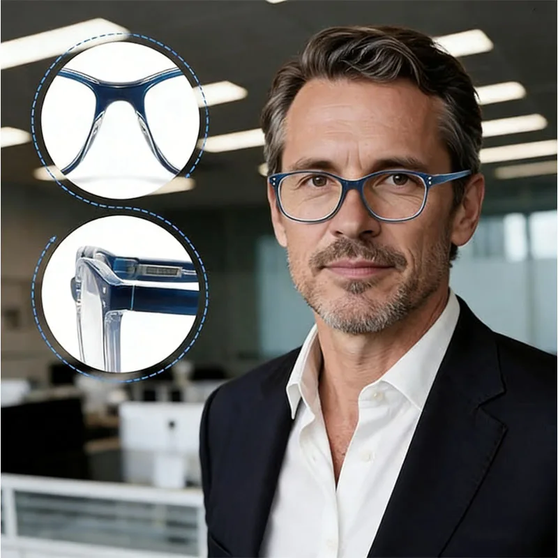 Progressive Progressive Multifocus Reading Glasses for Men Women Blue Light Readers Spring Hinge No-Line Near Range - Aliexpress Deal