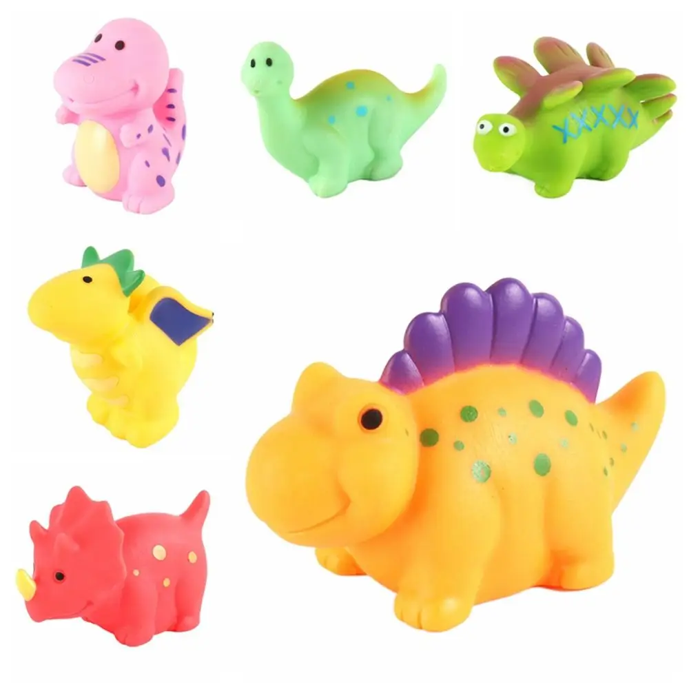 Juguetes de baño de PVC suave para niños, flotador de dibujos animados, figura de baño para apretar, bañera