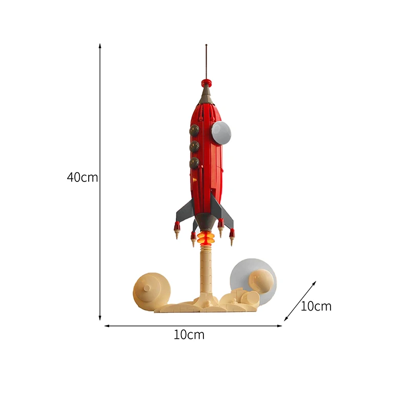 MOC – fusée lunaire, vaisseau spatial, blocs de construction, pièces de briques à assembler, jouet STEM pour enfant, cadeau à collectionner, à monter soi-même